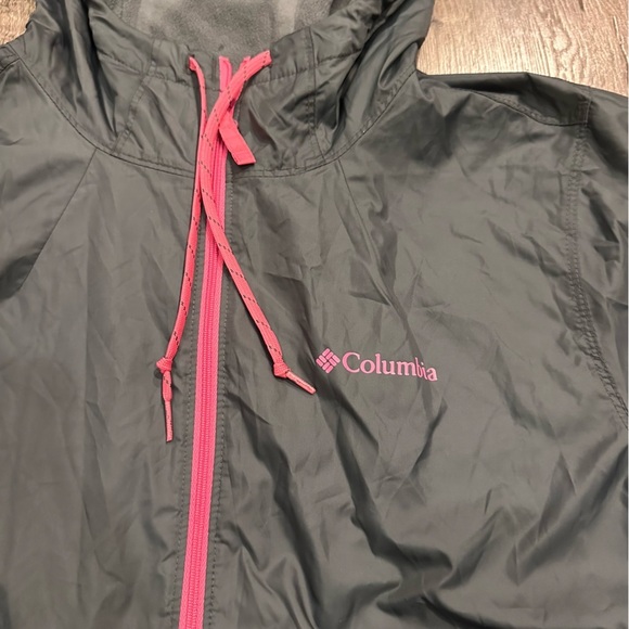Columbia Jacket Women Gray Hooded Flash Forward Fleece Lined Windbreaker Golf S - Picture 4 of 12